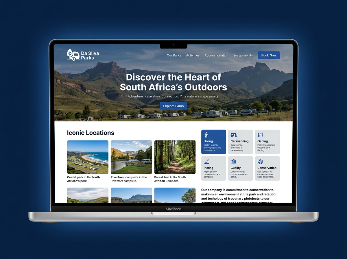 Da Silva Parks website homepage designed by Fat Finger Tech